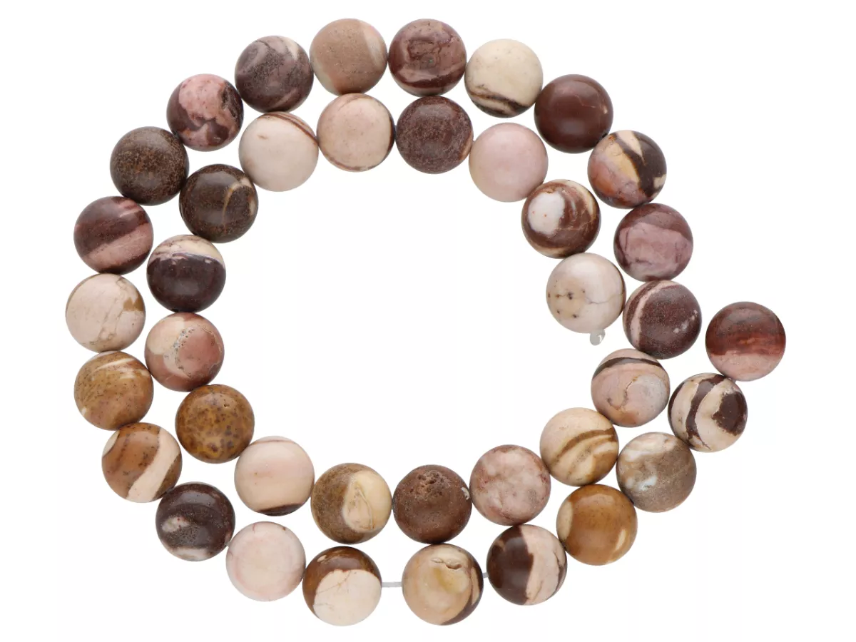 K5Z05 JASPIS ZEBRA BRĄZOWY KULE 10,5 mm