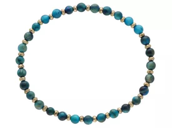 R4M43 BRANSOLETKA TYGRYSIE OKO TURKUSOWE KULE 4,5 mm