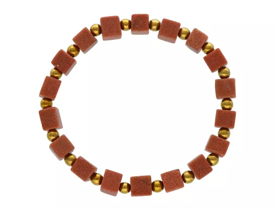 R4K63 BRANSOLETKA PIASEK PUSTYNI KOSTKI 6,5 mm