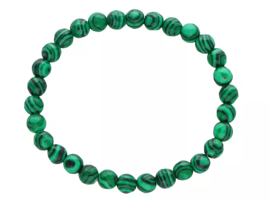 R4U81 BRANSOLETKA MALACHIT KULE FASETOWANE 6 mm