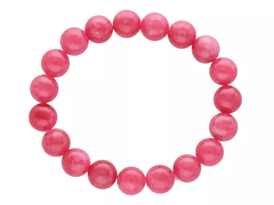 R3N76 BRANSOLETKA CZERWONY RODONIT KULE 10 mm