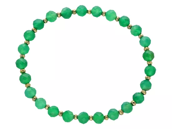 R5B76 BRANSOLETKA AGAT ZIELONY I HEMATYT