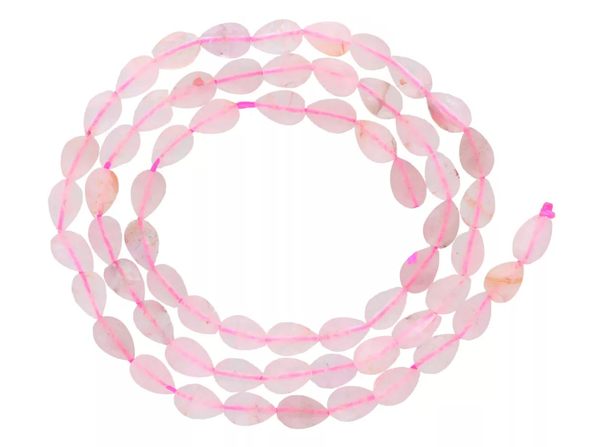 K7P90 KWARC RÓŻOWY ŁEZKA FASETOWANA 4/6 mm - 1 SZNUR