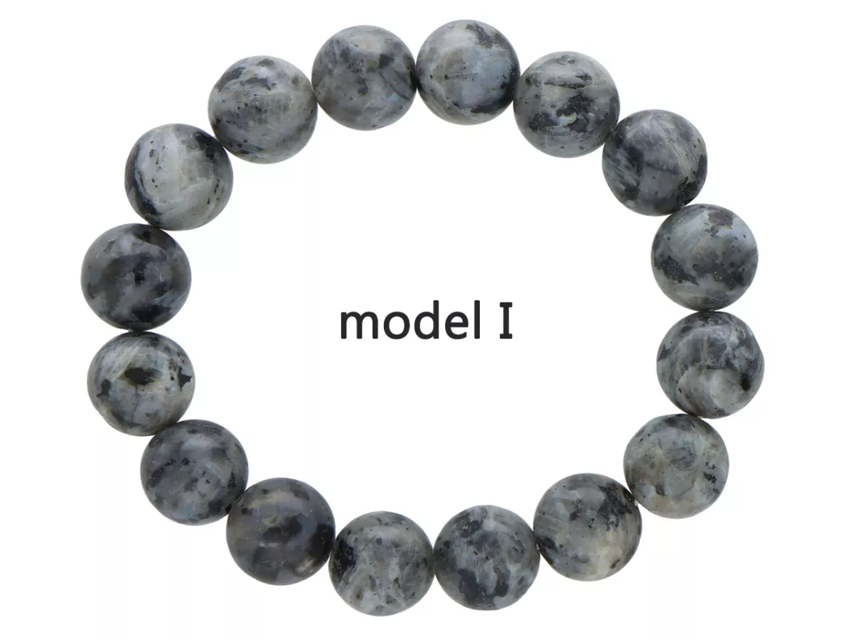 R1E66 BRANSOLETKA LABRADORYT CZARNY KULE 12 mm