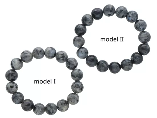 R1E66 BRANSOLETKA LABRADORYT CZARNY KULE 12 mm