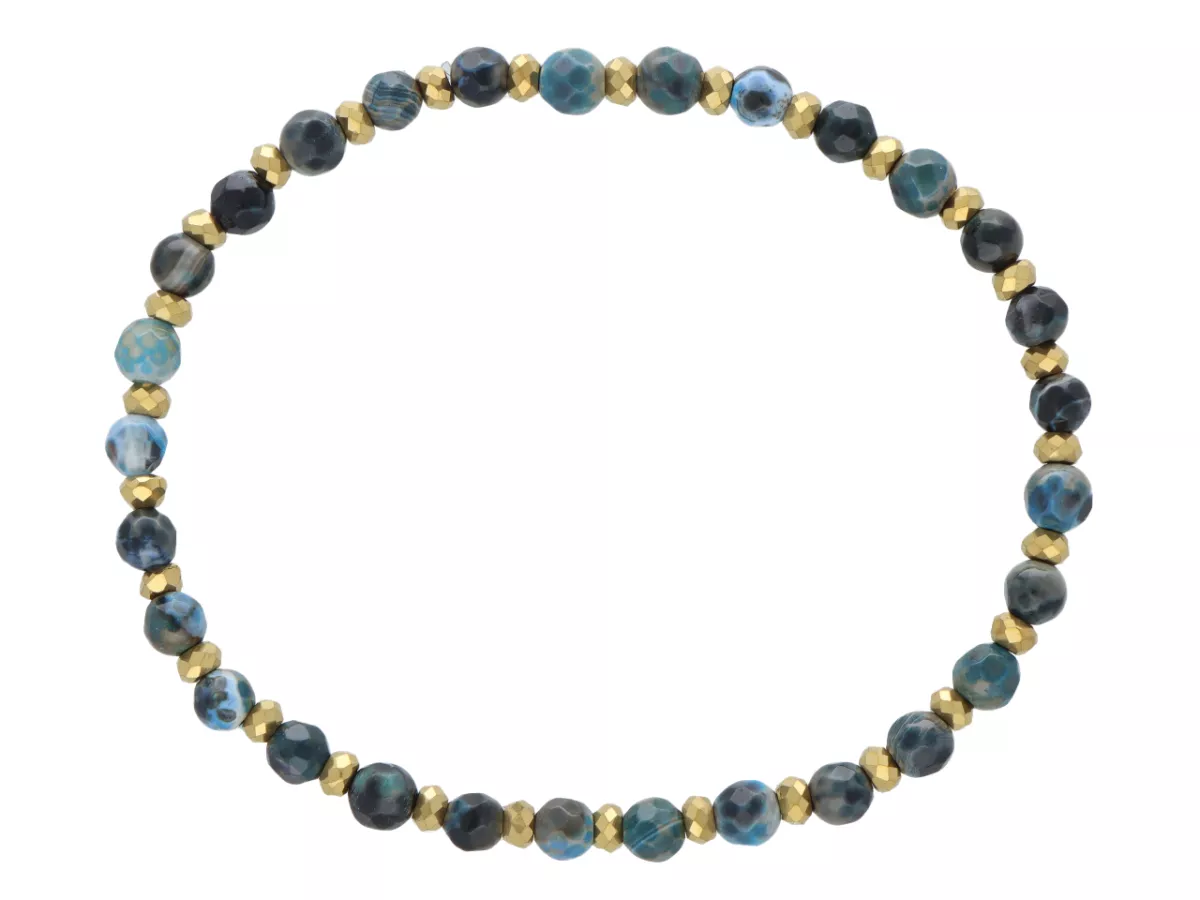 R5D48 BRANSOLETKA AGAT I HEMATYT