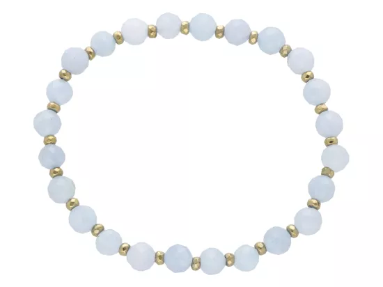 R5B78 BRANSOLETKA JADEIT AKWAMARYNOWY I HEMATYT