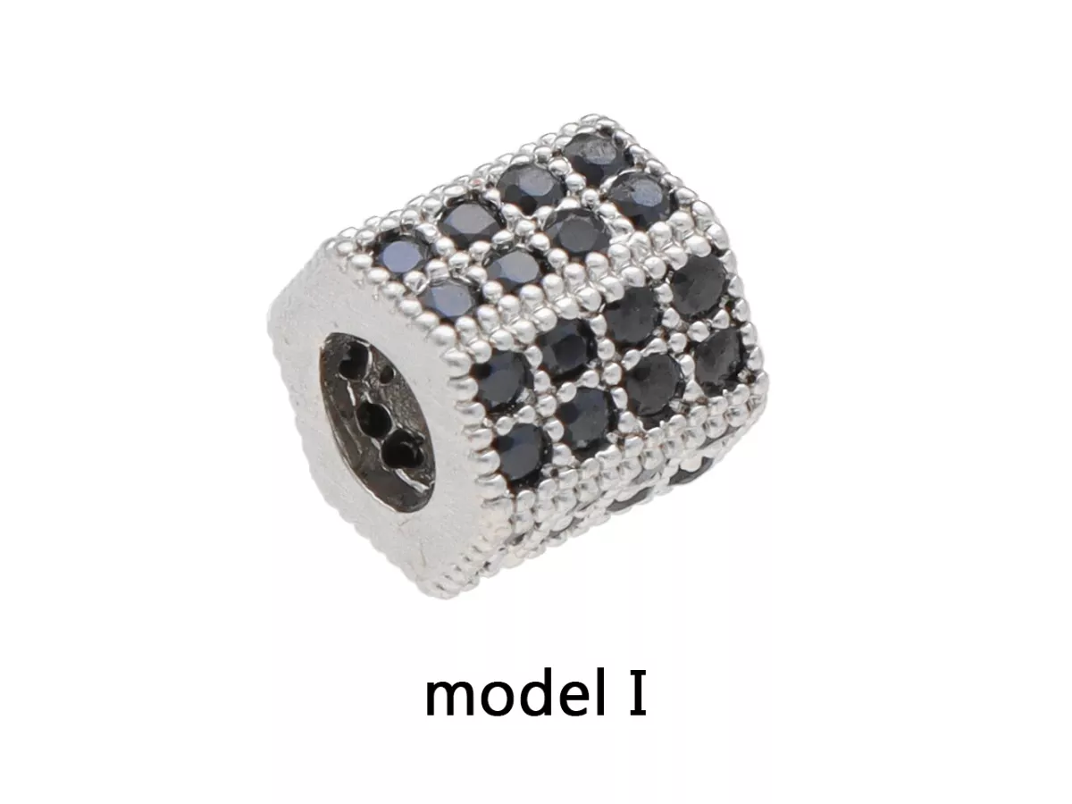 P5L34 PRZEKŁADKA OZDOBNA Z MIEDZI Z CYRKONIAMI - 1 SZTUKA