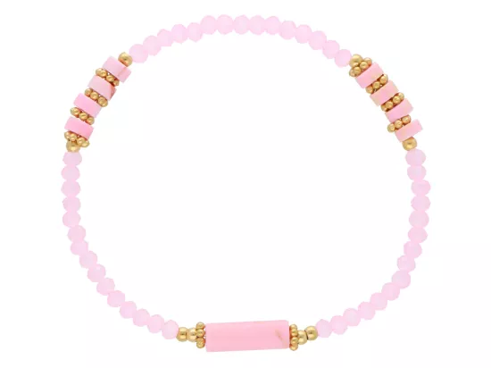 R5C82 BRANSOLETKA JASPIS CESARSKI KRYSZTAŁKI I STAL CHIRURGICZNA