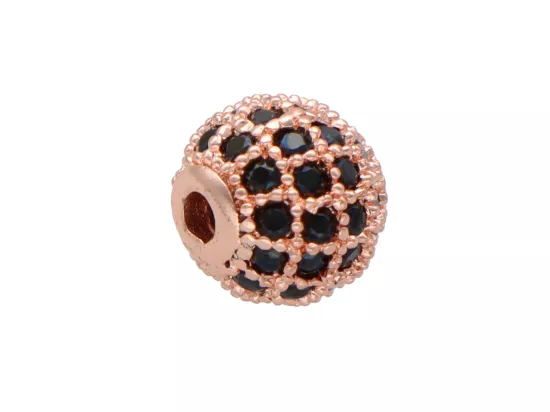 P5L47 PRZEKŁADKA OZDOBNA Z MIEDZI Z CYRKONIAMI - 1 SZTUKA