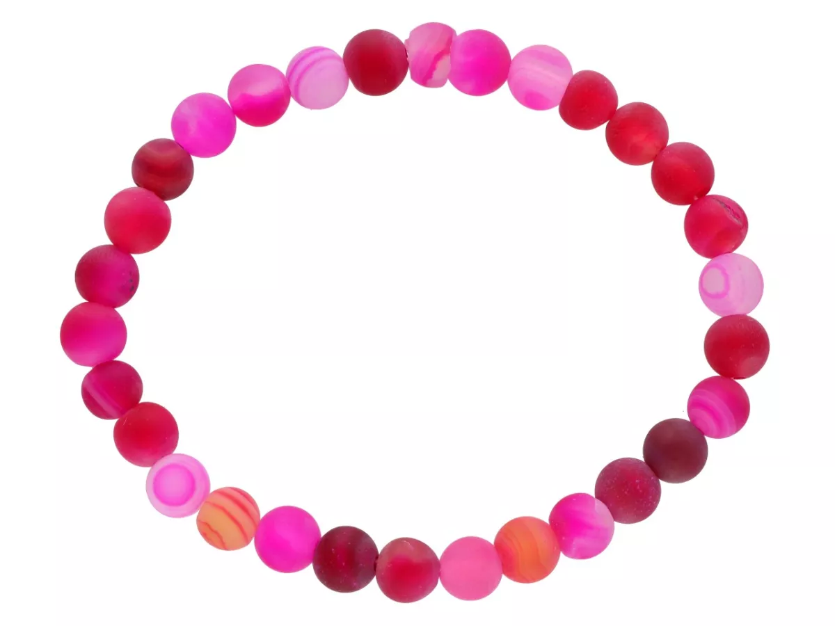 R4H69 BRANSOLETKA AGAT MATOWY KULE 6,5 mm