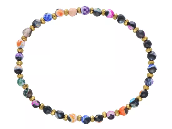 R5D38 BRANSOLETKA AGAT I HEMATYT