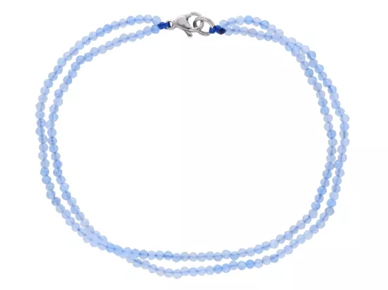 R3B49 BRANSOLETKA AKWAMARYN KULE FASETOWANE 2 mm