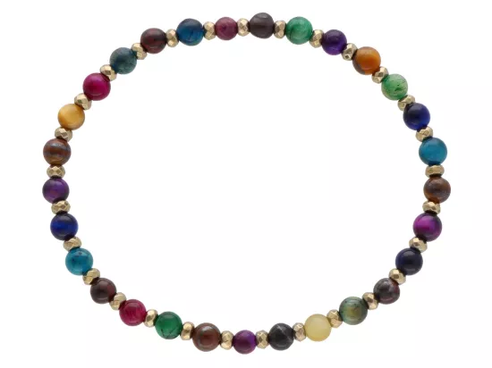 R4M44 BRANSOLETKA TYGRYSIE OKO MIX KOLORÓW KULE 4,5 mm