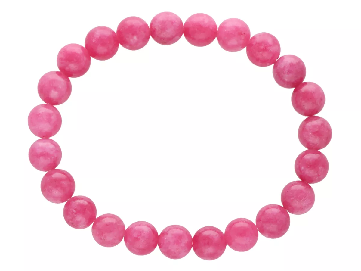 R5H26 BRANSOLETKA JADEIT RUBINOWY KULE 8,5 mm