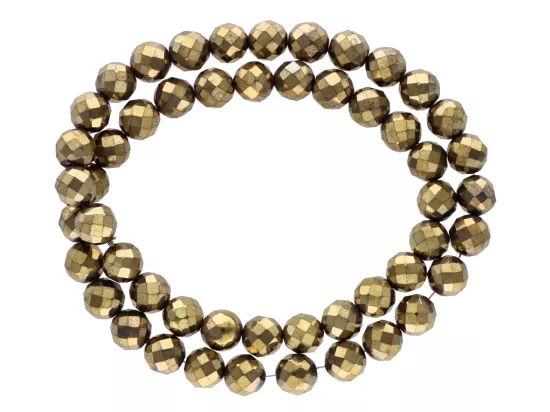 K7A90 HEMATYT KULE FASETOWANE 8 mm - 1 SZNUR