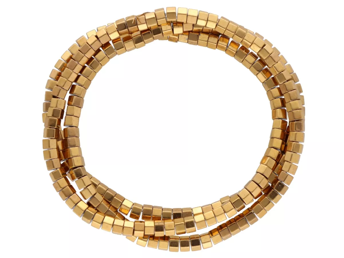 K7O74 HEMATYT MIODOWY SZEŚCIOKĄTY 3/2 mm - 1 SZNUR