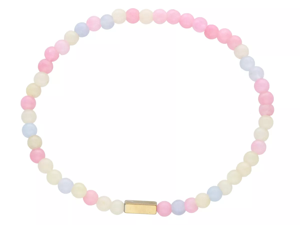 R4L55 BRANSOLETKA JADEIT MORGANITOWY KULE 4,5 mm