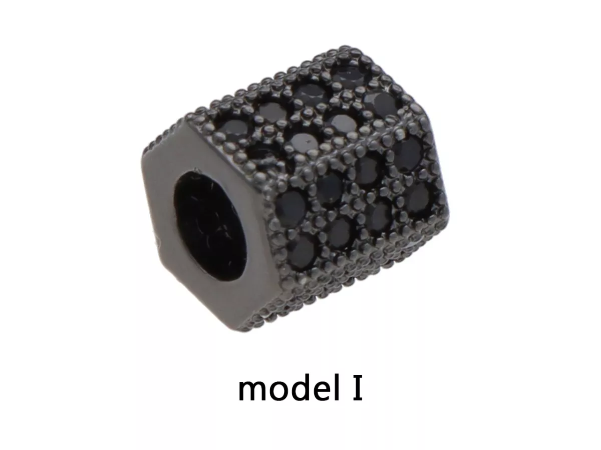 P5L60 PRZEKŁADKA OZDOBNA Z MIEDZI Z CYRKONIAMI - 1 SZTUKA