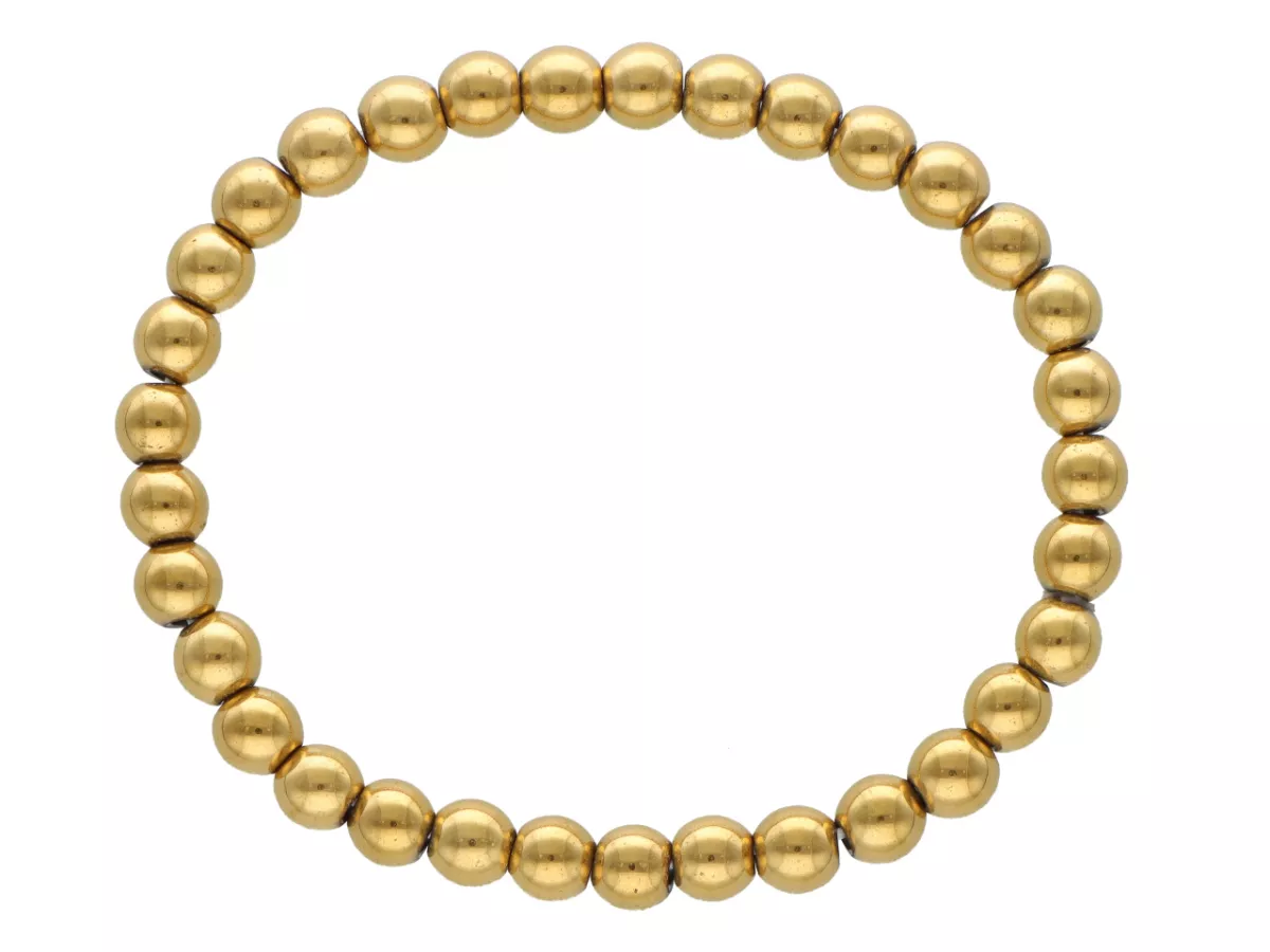 R5C48 BRANSOLETKA HEMATYT MIODOWY KULE 6 mm