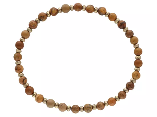 R4M48 BRANSOLETKA JASPIS OBRAZKOWY KULE 4,5 mm