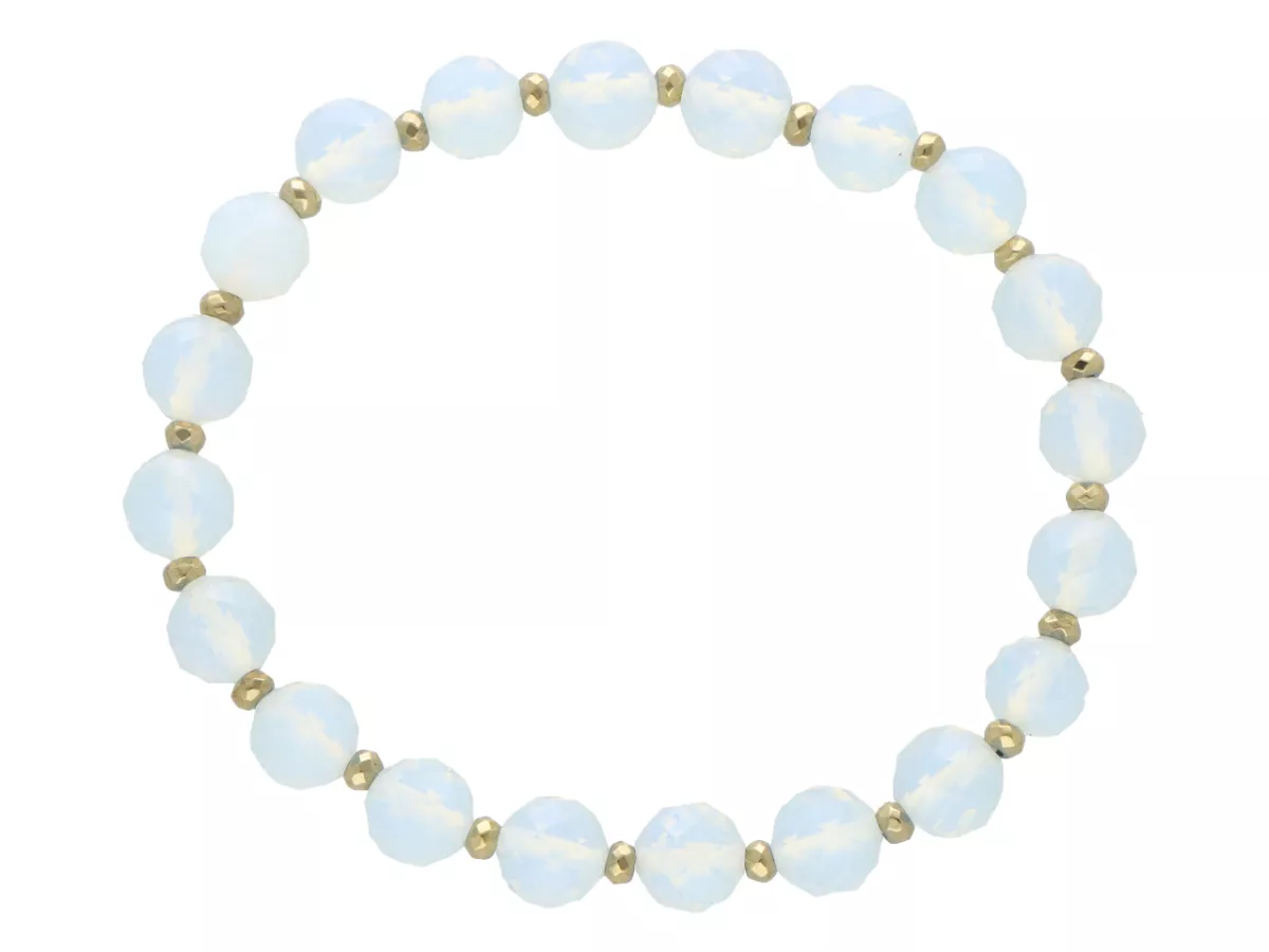 R5B92 BRANSOLETKA OPAL I HEMATYT