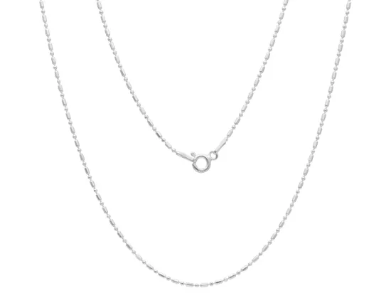 P3L26 ŁAŃCUSZEK KULKOWY CCALD 50 cm SREBRO 925