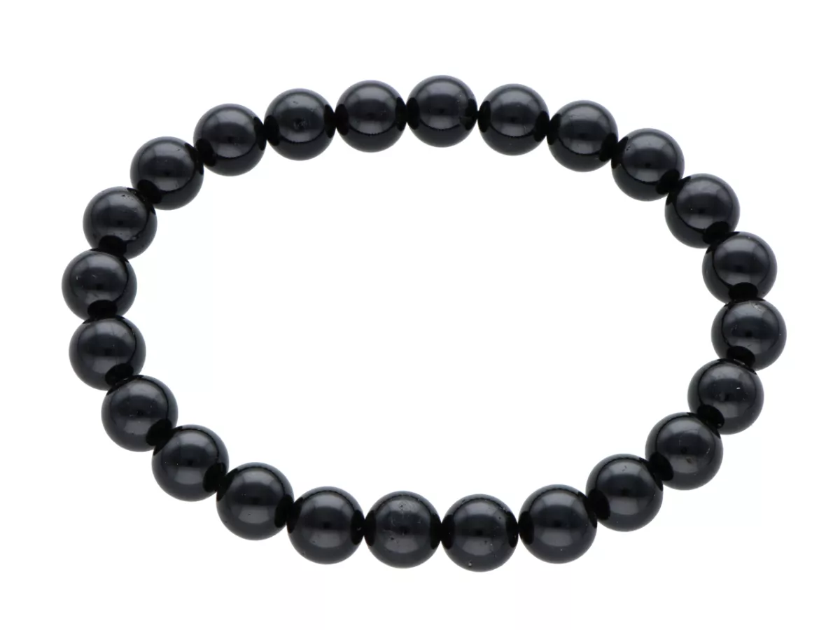 R3T97 BRANSOLETKA TURMALIN CZARNY KULE 8,5 mm
