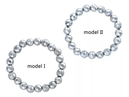 R2G03 BRANSOLETKA HEMATYT KULE FASETOWANE 10 mm