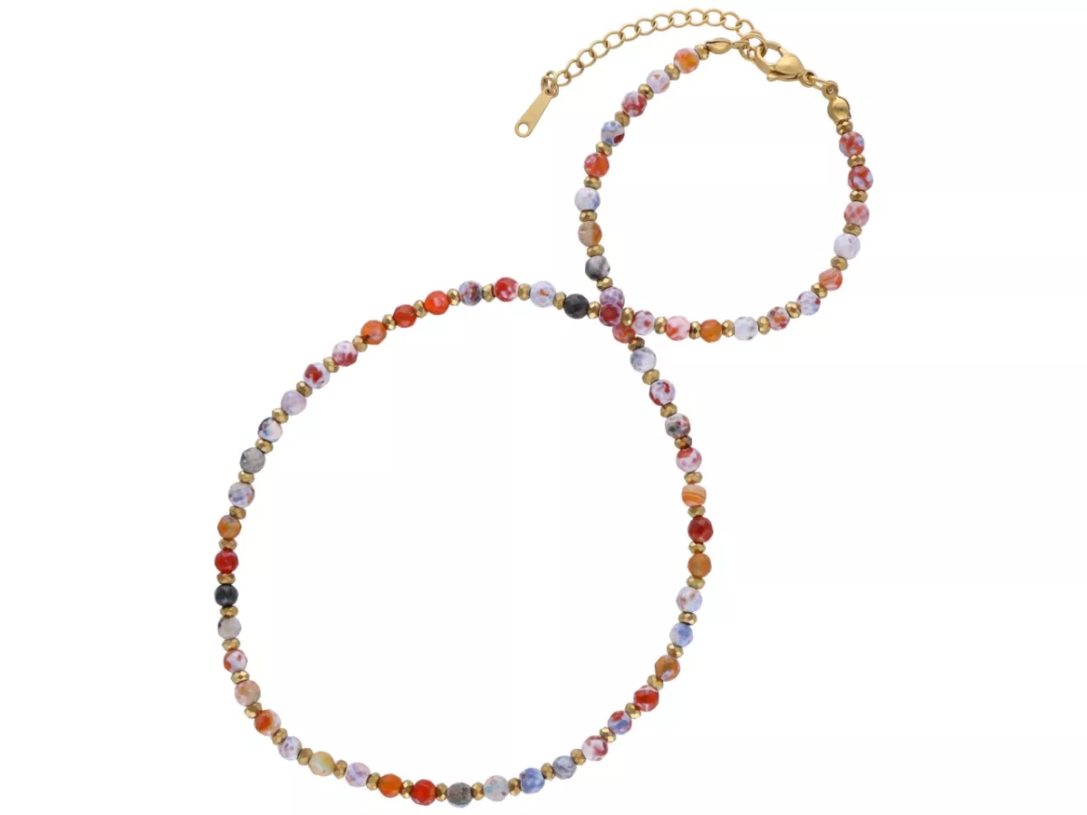 N3P22 NASZYJNIK AGAT I HEMATYT