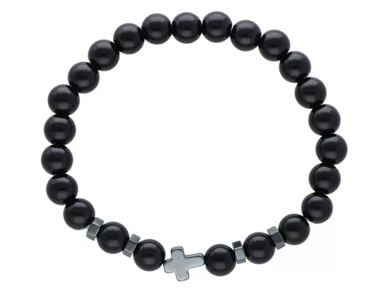 R4N87 BRANSOLETKA ONYKS KULE 8 mm