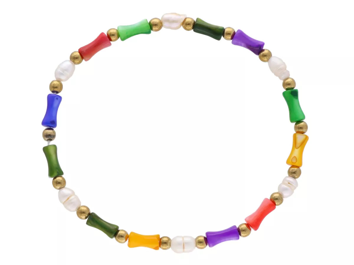 R4M08 BRANSOLETKA MASA PERŁOWA PERŁA NATURALNA