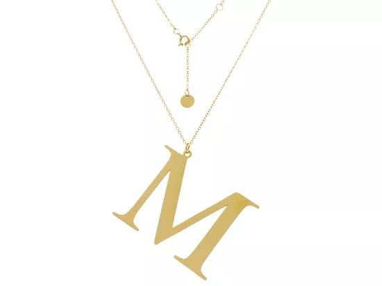 N2Z13 NASZYJNIK STAL CHIRURGICZNA - LITERKA "M"