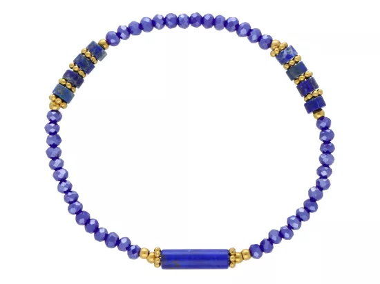 R5C78 BRANSOLETKA JASPIS CESARSKI KRYSZTAŁKI I STAL CHIRURGICZNA