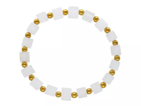 R4K58 BRANSOLETKA KRYSZTAŁ GÓRSKI KOSTKI 6,5 mm