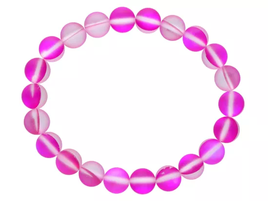 R4N39 BRANSOLETKA CYRKONIA SZKLANA MAT KULE 8,5 mm