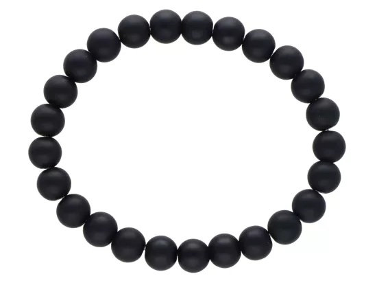 R3N62 BRANSOLETKA ONYKS LUX MATOWY KULE 8 mm