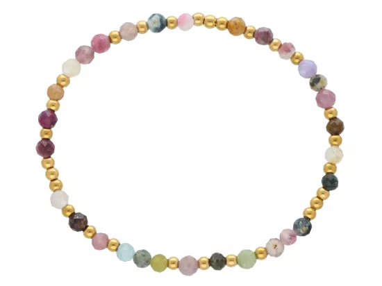 R5E31 BRANSOLETKA TURMALIN I STAL CHIRURGICZNA