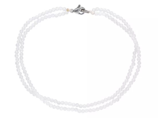 R3G38 BRANSOLETKA CYRKONIA SZKLANA KULE FASETOWANE 2 mm