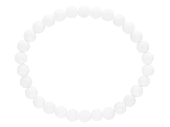 R1T90 BRANSOLETKA AGAT BIAŁY CRYSTAL KULE 6,5 mm