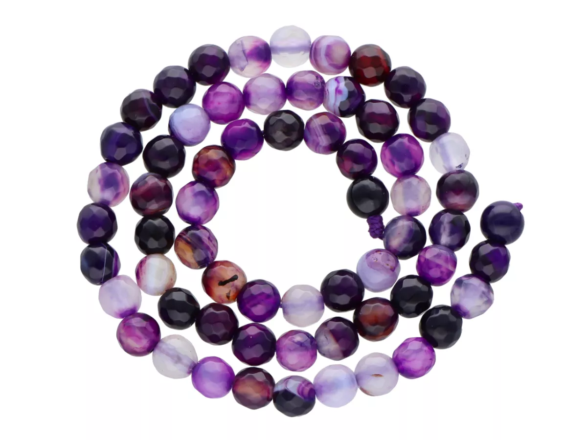 K7G26 AGAT KULE FASETOWANE 6 mm - 1 SZNUR