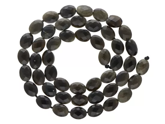 K7P74 OBSYDIAN ZŁOTY OWAL FASETOWANY 6/8 mm - 1 SZNUR