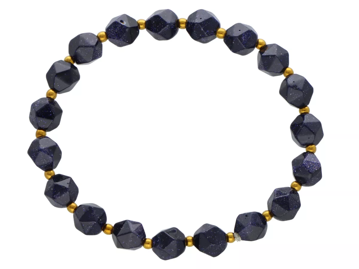 R4M31 BRANSOLETKA NOC KAIRU DIAMENTOWY KULE FASETOWANE 8 mm