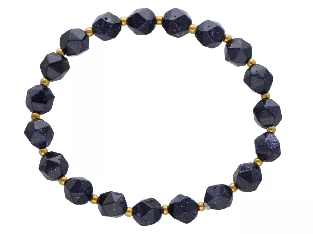 R4M31 BRANSOLETKA NOC KAIRU DIAMENTOWY KULE FASETOWANE 8 mm
