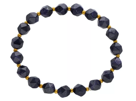 R4M31 BRANSOLETKA NOC KAIRU DIAMENTOWY KULE FASETOWANE 8 mm