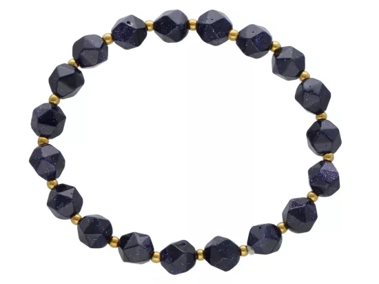 R4M31 BRANSOLETKA NOC KAIRU DIAMENTOWY KULE FASETOWANE 8 mm