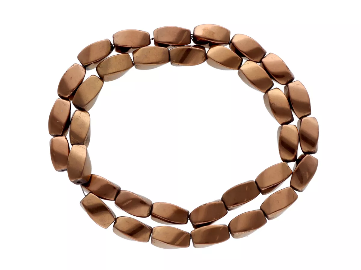 K6A86 HEMATYT ŁEZKI SKRĘCANE 12,5/6 mm - 1 SZNUR