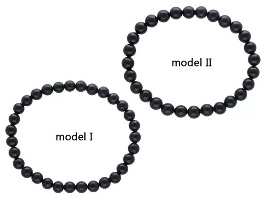 R3T96 BRANSOLETKA TURMALIN CZARNY KULE 6,5 mm