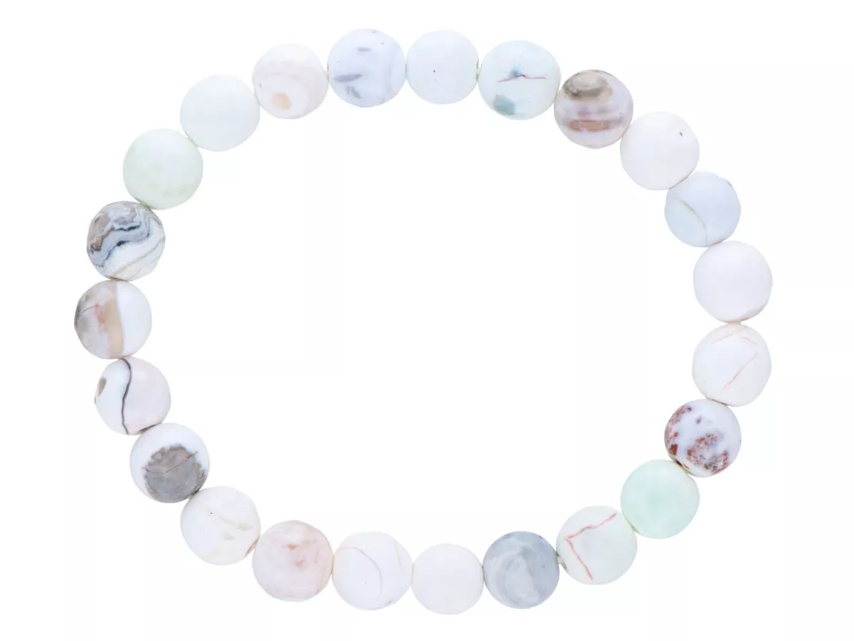 R5D56 BRANSOLETKA AGAT KULE FASETOWANE 8 mm