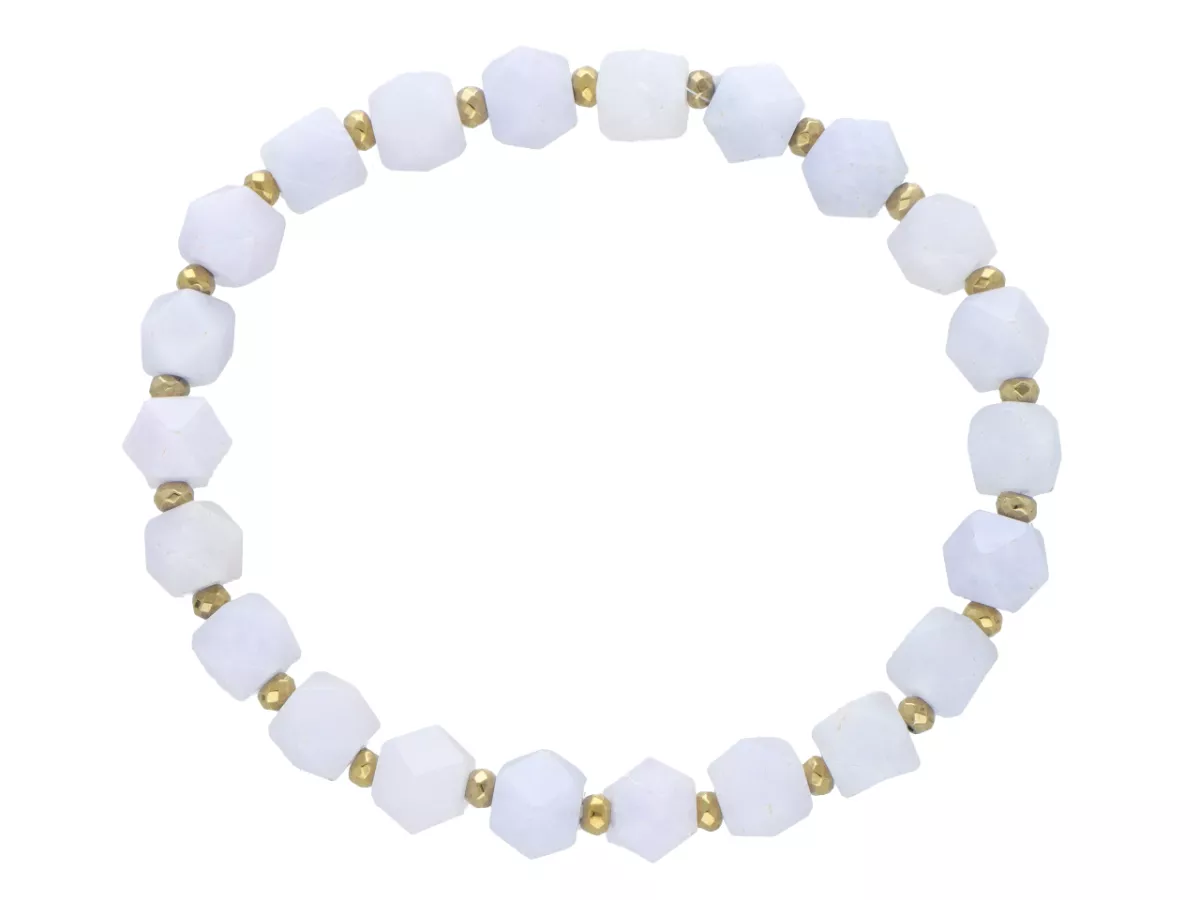 R5C19 BRANSOLETKA JADEIT AKWAMARYNOWY I HEMATYT